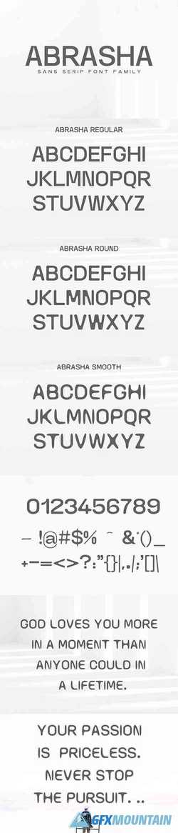 Abrasha Sans Serif Font Family 3144936