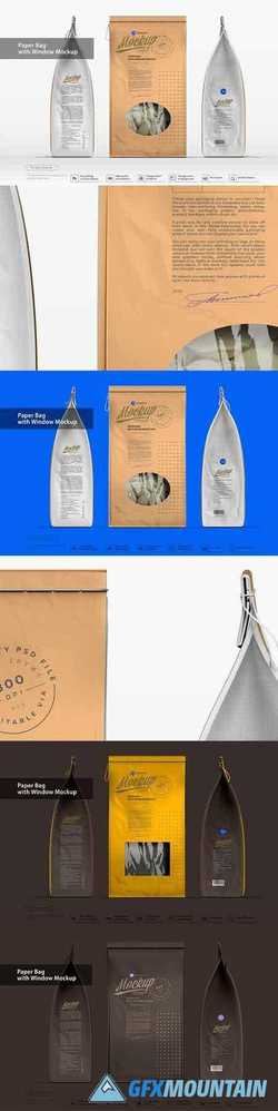 Paper Bag with Window Mockup 3218550
