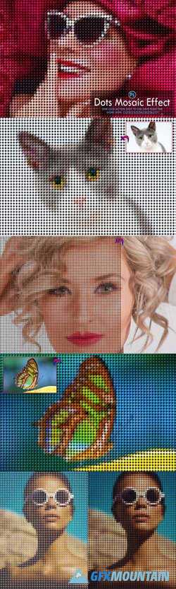 Dots Mosaic Effect Photoshop Action 3512577