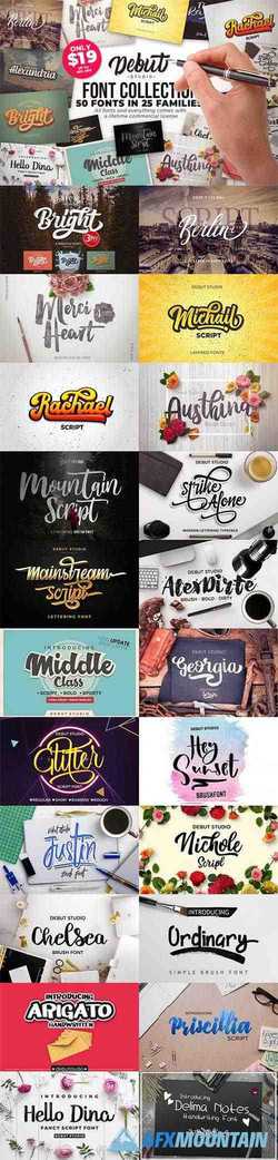 Debut Studio FONTS COLLECTION (25 in 1)