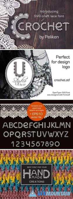 Crochet - svg craft lace font 