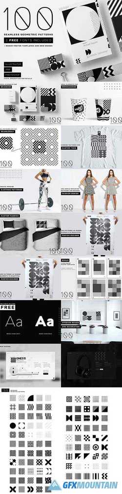 100 seamless geometric patterns