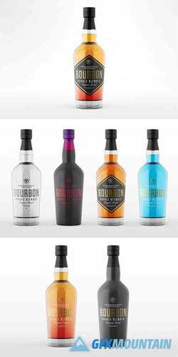 Whiskey Bottle Mock-up Template PSD