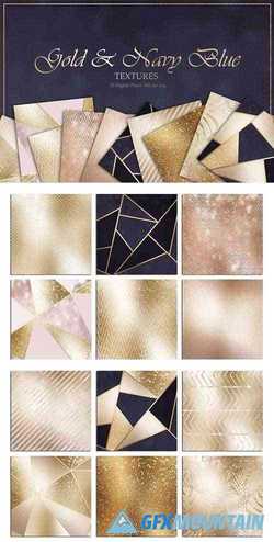 Gold Bronze Rose and Navy Textures - 2759883