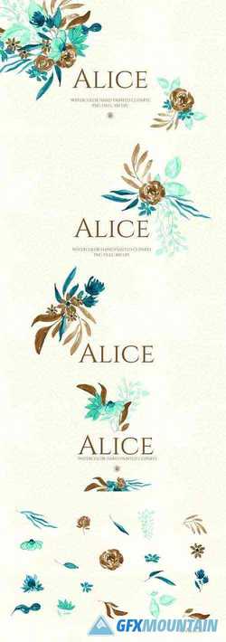 Alice – watercolor flowers - 3557706