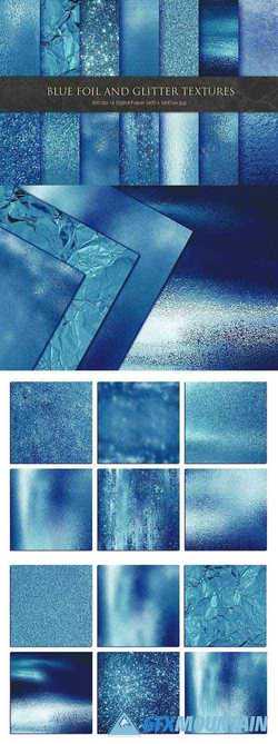 Blue Foil and Glitter Textures - 3335859