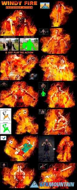 Windy Fire Photoshop Action 23430522 Free Download Graphics