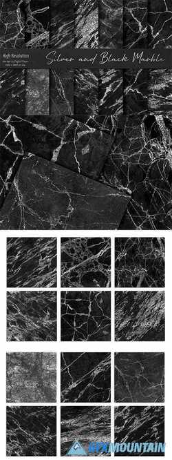 Silver and Black Marble Textures - 3042700