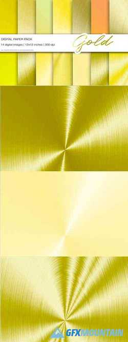 Gold Metallic Digital Paper - 3585938