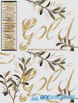 Gold Brushes for Illustrator - 3594669