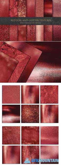 Valentine Red Foil and Glitter Textures - 3333550