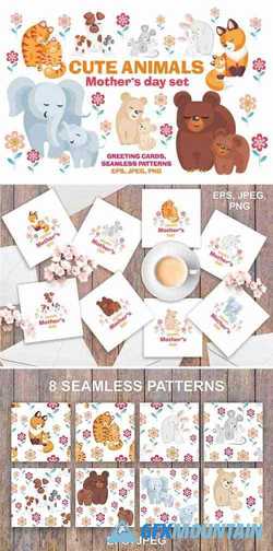 CUTE ANIMALS. MOTHERS DAY SET - 17703
