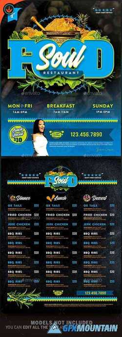 Soul Food Restaurant Menu Flyer Template 23518423