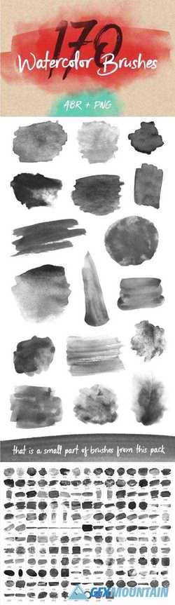 170 WATERCOLOR BRUSHES PACK FOR PS - 2934366