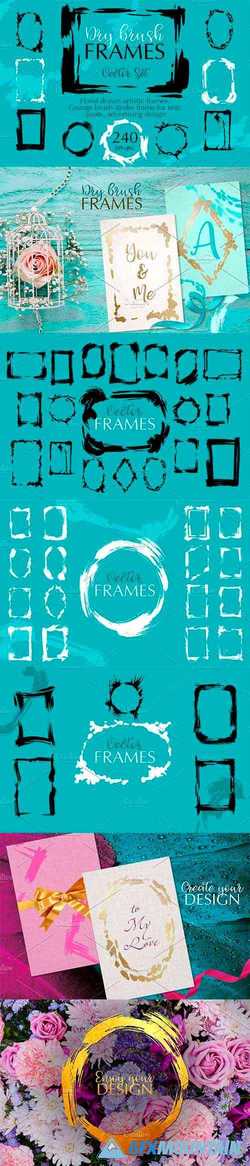 Dry brush frames vector collection - 3634652