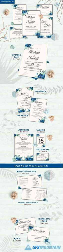 Wedding Invitation Set #9 Hand Painted Watercolor Floral Flower Style 3548035