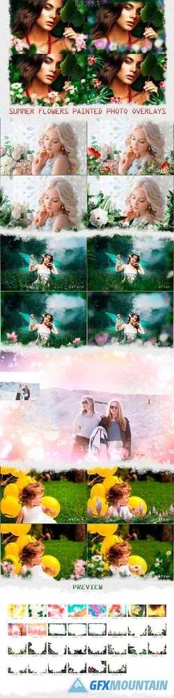 Summer overlays templates frames textures backdrop wedding