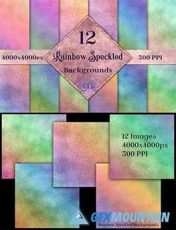 Rainbow Speckled Backgrounds - 12 Image Textures Set