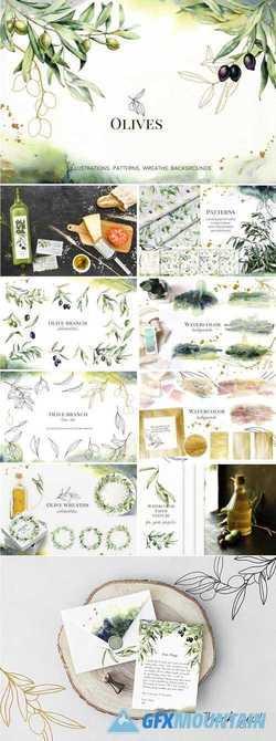 OLIVES. WATERCOLOR COLLECTION - 3692308
