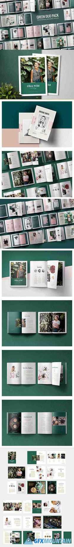 Green Duo Pack Magazine Templates 3467026