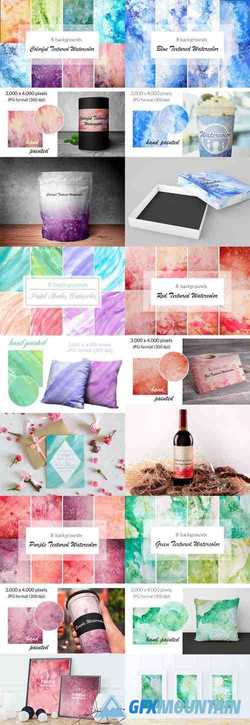 Colorful Textured Watercolor Colection