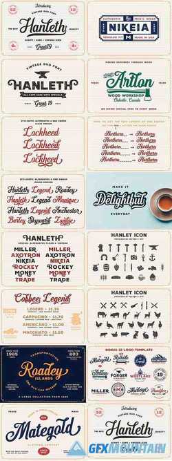 Hanleth vintage font duo 3733412