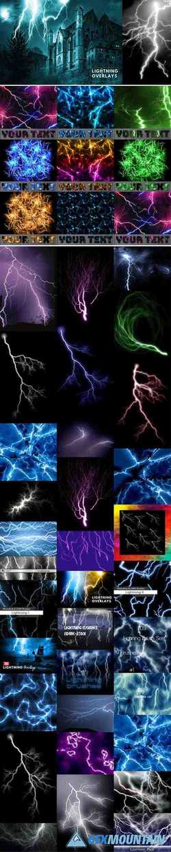 Lightning Overlays & Brushes for Photoshop