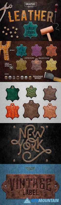 Leather Layer Styles For Adobe Photoshop - 23631291