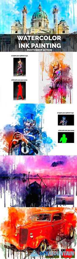 Watercolor Ink Painting Photoshop Action