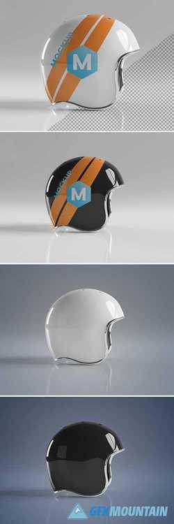 Isolated Motorcycle Helmet on Grey Mockup 267840011