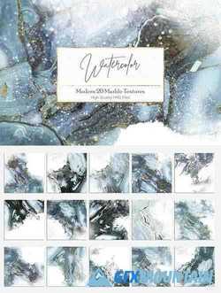 Watercolor and Marble PNG Textures - 2369097