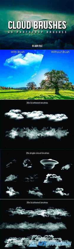 40 Cloud Brushes for Photoshop 3799716