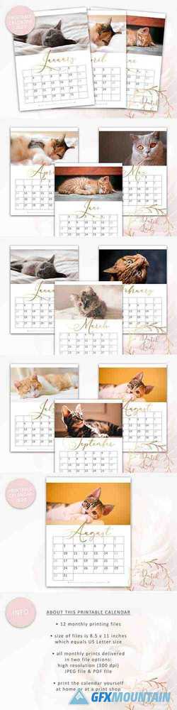 Printable Monthly Calendar 2020 Cats 3896026 