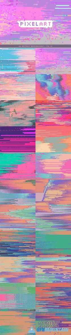 Pixel Art Colorful Backgrounds V. 01