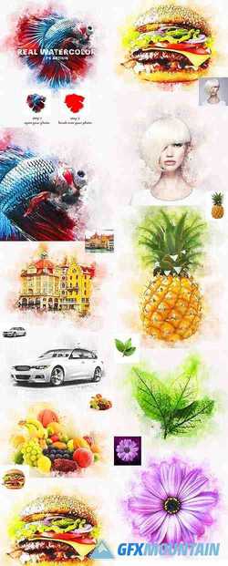 Real Watercolor Photoshop Action 24038050