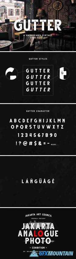 Gutter - Handdrawn Sans ( 4 Styles ) 3936707
