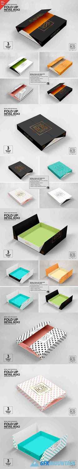 Fold Up Retail Thin Box Mockup 3950130