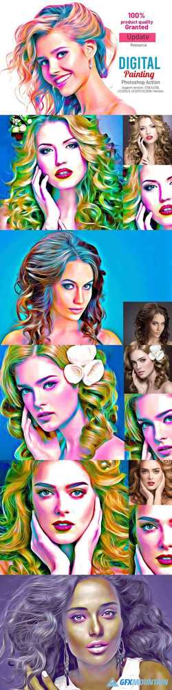 Digital Painting Photoshop Action 3969610