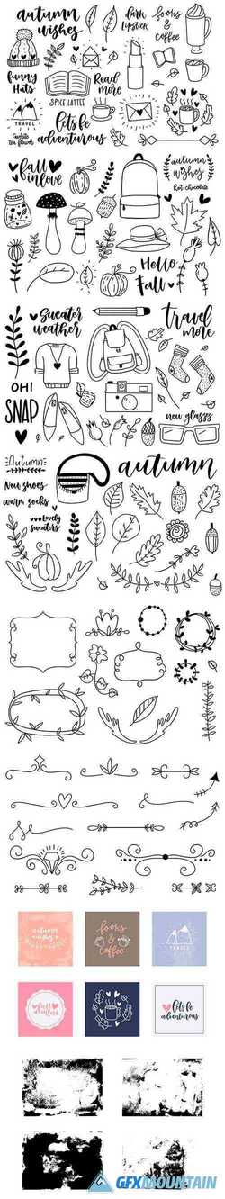 Autumn doodle & lettering kit 1863435