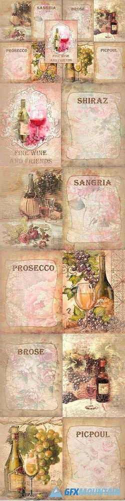 10 Wine Journaling backgrounds printable commercial use - 288716