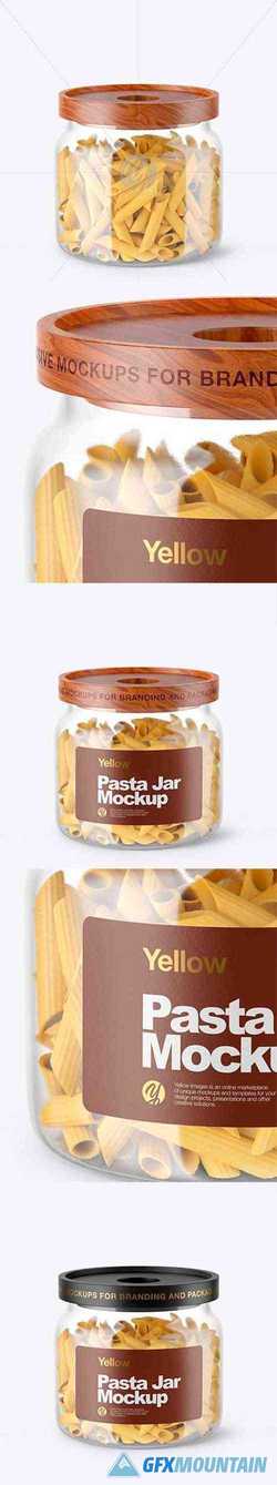 Glass Jar with Pasta Mockup