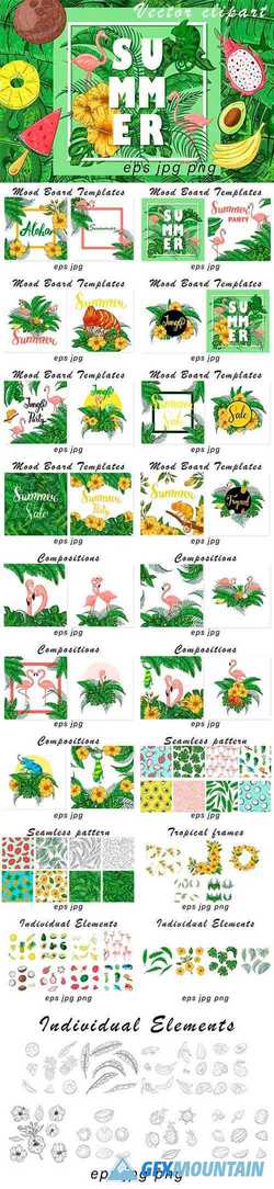 SUMMER VECTOR CLIPART AND PATTERN - 4008251