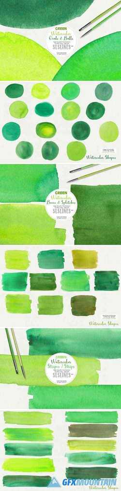 Green Watercolor Pack