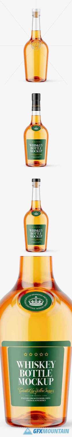 500ml Clear Glass Whiskey Bottle Mockup