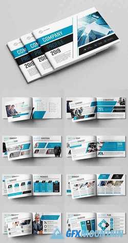 Brochure with Blue and Grey Accents