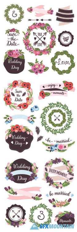 Wedding Collection with Hand Drawn Flowers