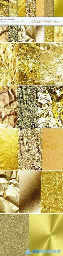 Gold Foil Digital Paper, Gold Textures 1729827