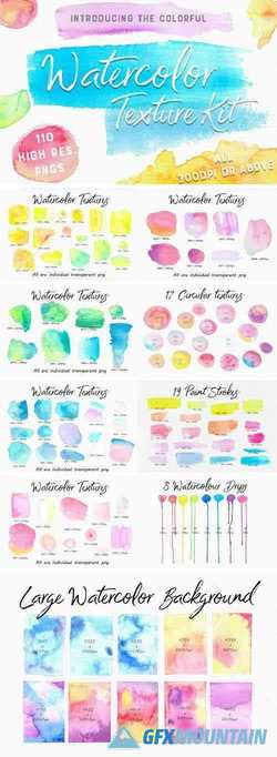 THE COLOURFUL WATERCOLOUR TEXTURE KIT - 333407
