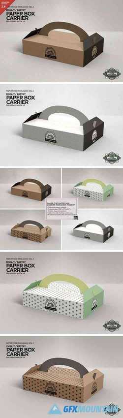 Pastry Donut Box Carrier Mockup 1018295