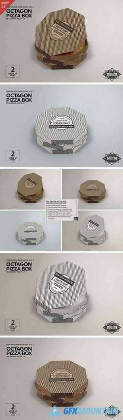Octagon Pizza Box Packaging Mockup 1018325